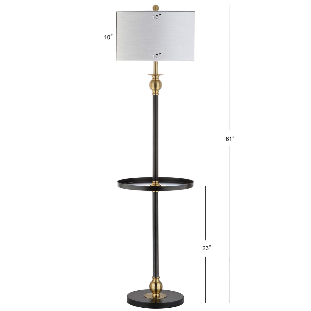 Evans LED End Table Floor Lamp 61" Metal, Black/Brass Gold