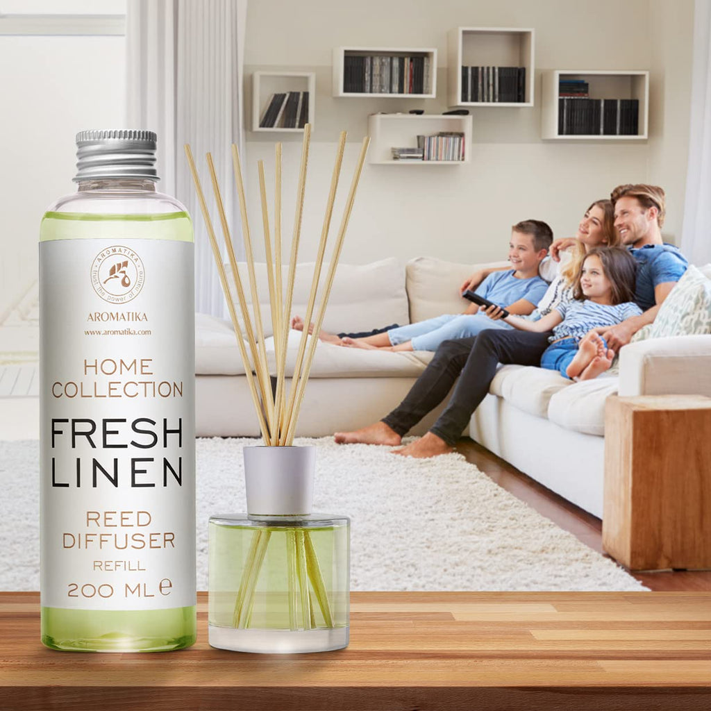 Reed Diffuser Refill Fresh Linen 6.8 Fl Oz (200ml) - Room Diffuser Refill - Home Fragrance - Scented Diffuser - Fresh