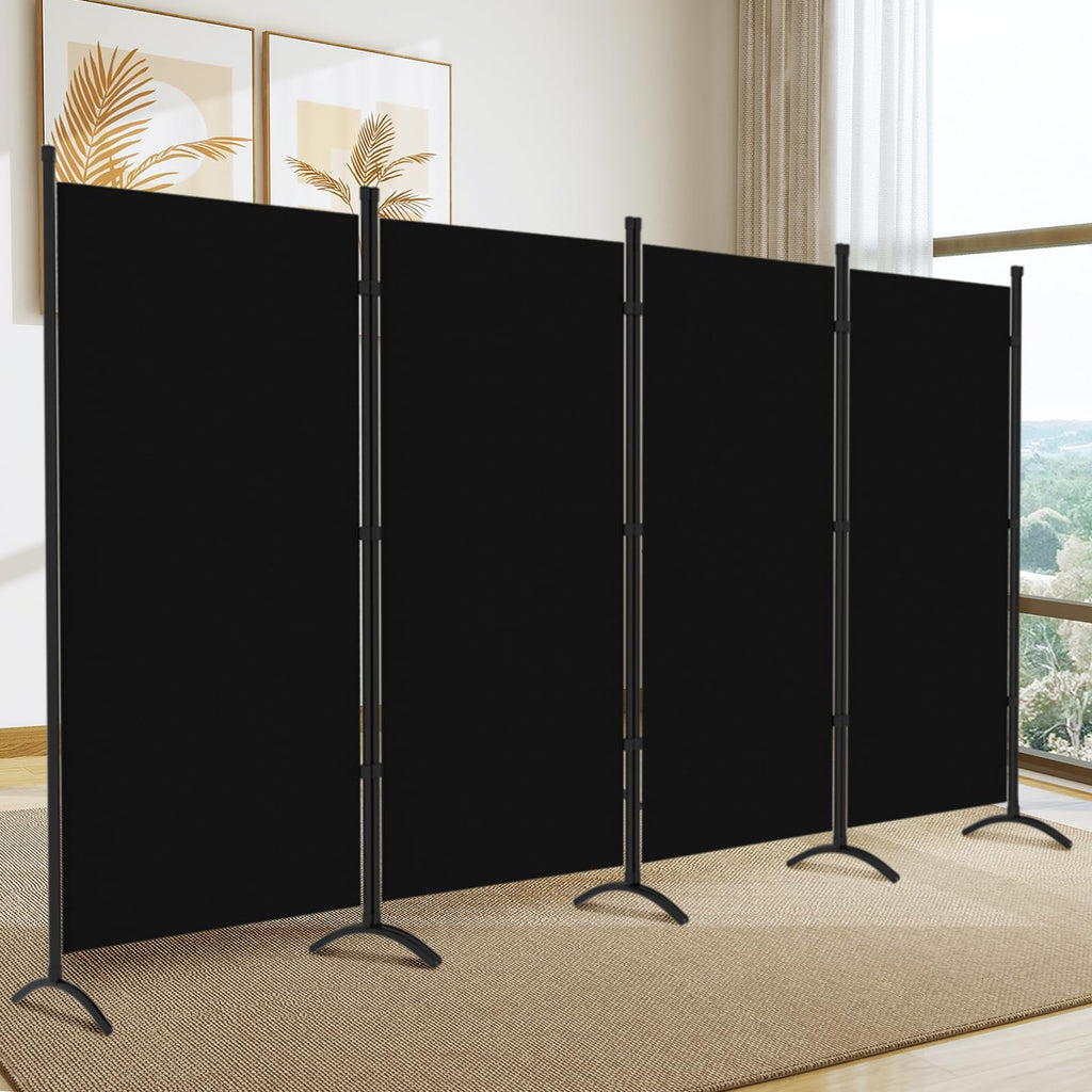 Room Divider, 6FT Tall Folding Partition Room Dividers 4 Panel, Portable and Freestanding Room Divider Screen Wall