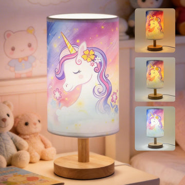 Unicorn Lamp,Cute Kids Table Lamp Girls Decorative Bedside Lamp