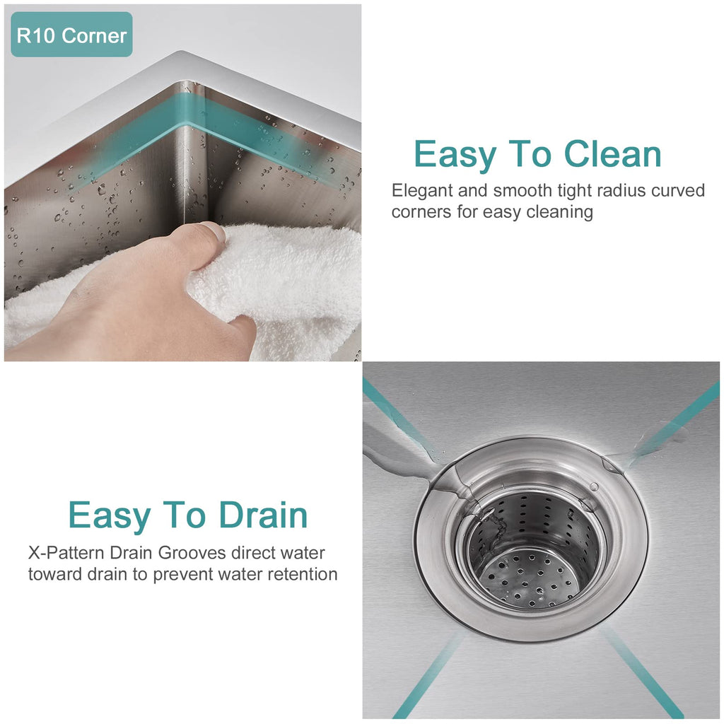 Small Drop Sink - 13"×15" Single Bowl Undermount Sink