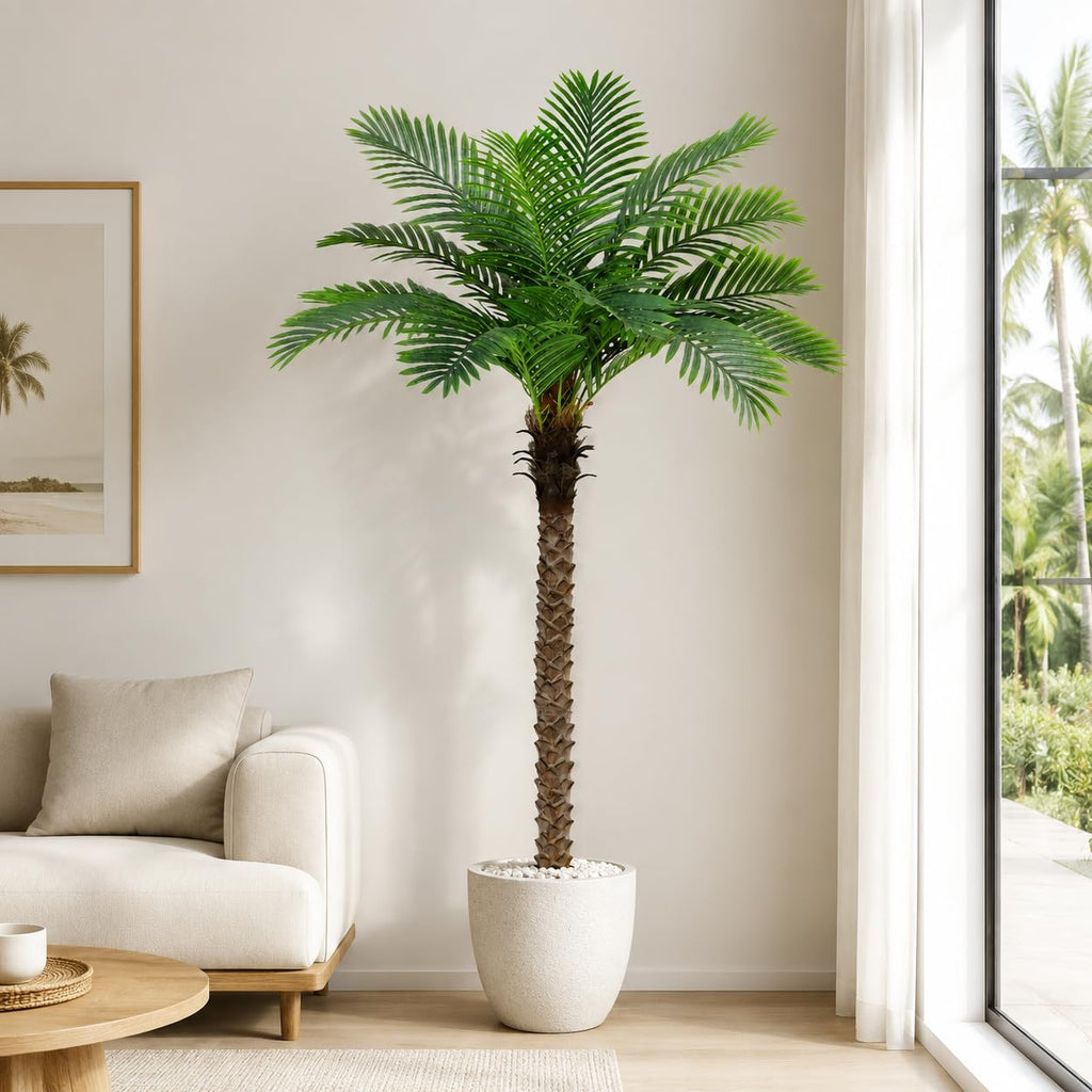 6FT Artificial Phoenix Palm Tree, Faux Coconut for Indoor Outdoor