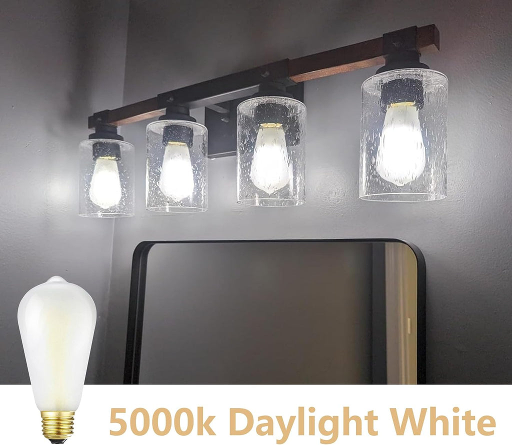 Dimmable E26 Edison Bulbs 60W Frosted 5000K Daylight White LED Bulb
