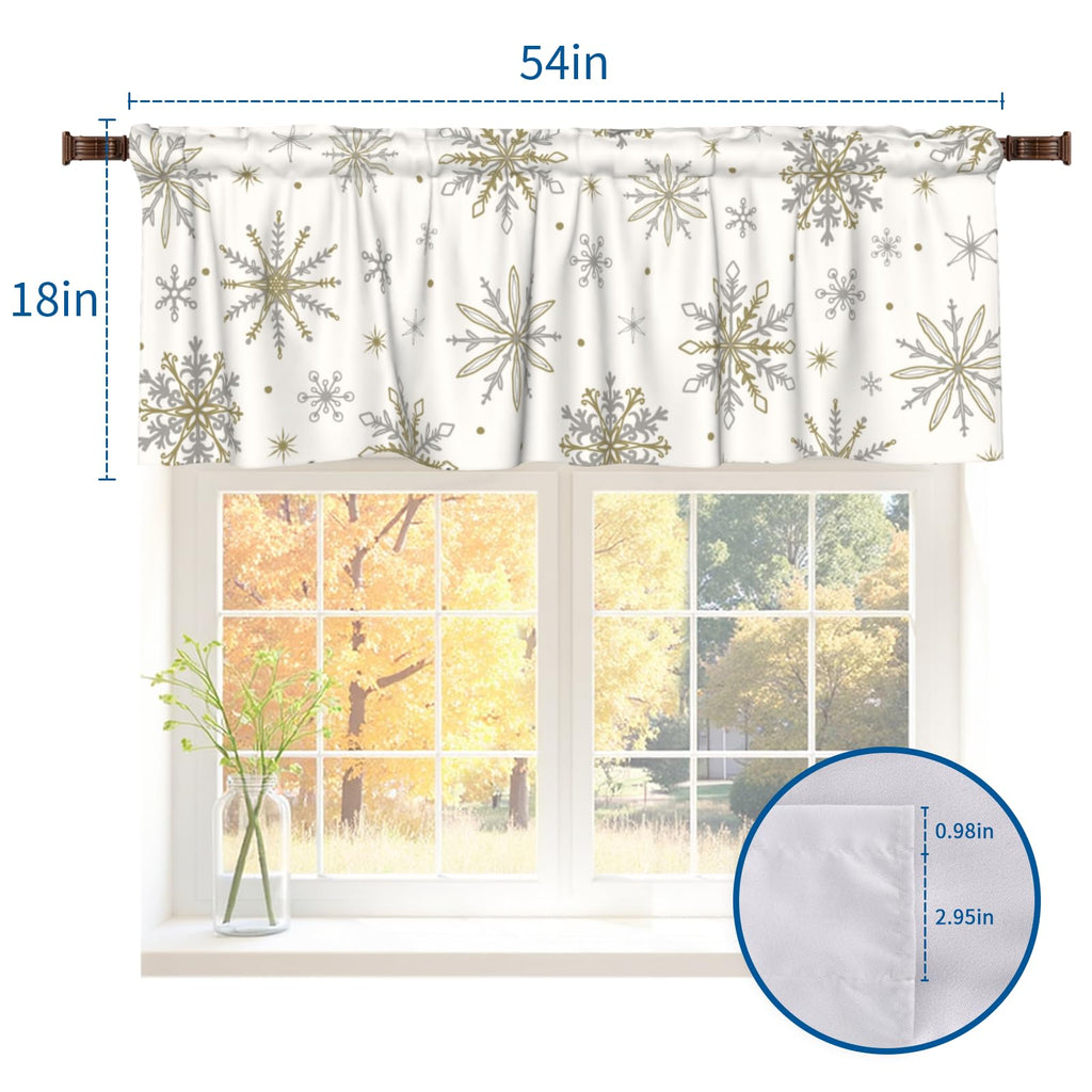 Winter Snowflakes Curta Valances 54x18 Inch