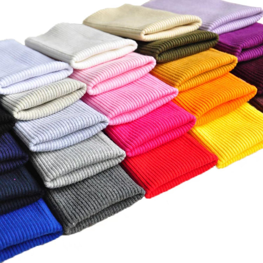 Seamless Tubular Knit Ribbing Fabric for Cuffs Thick Stretch Rib Knitted Material for Jacket Coat Sleeves Pants