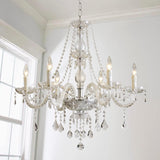 6 Light Chandelier Modern K9 Crystal Chandelier Lighting, Clear Crystal Ceiling Light Fixture Pendant Lamp for Dining Room Bathroom Bedroom Livingroom A100-B00YSMM78E