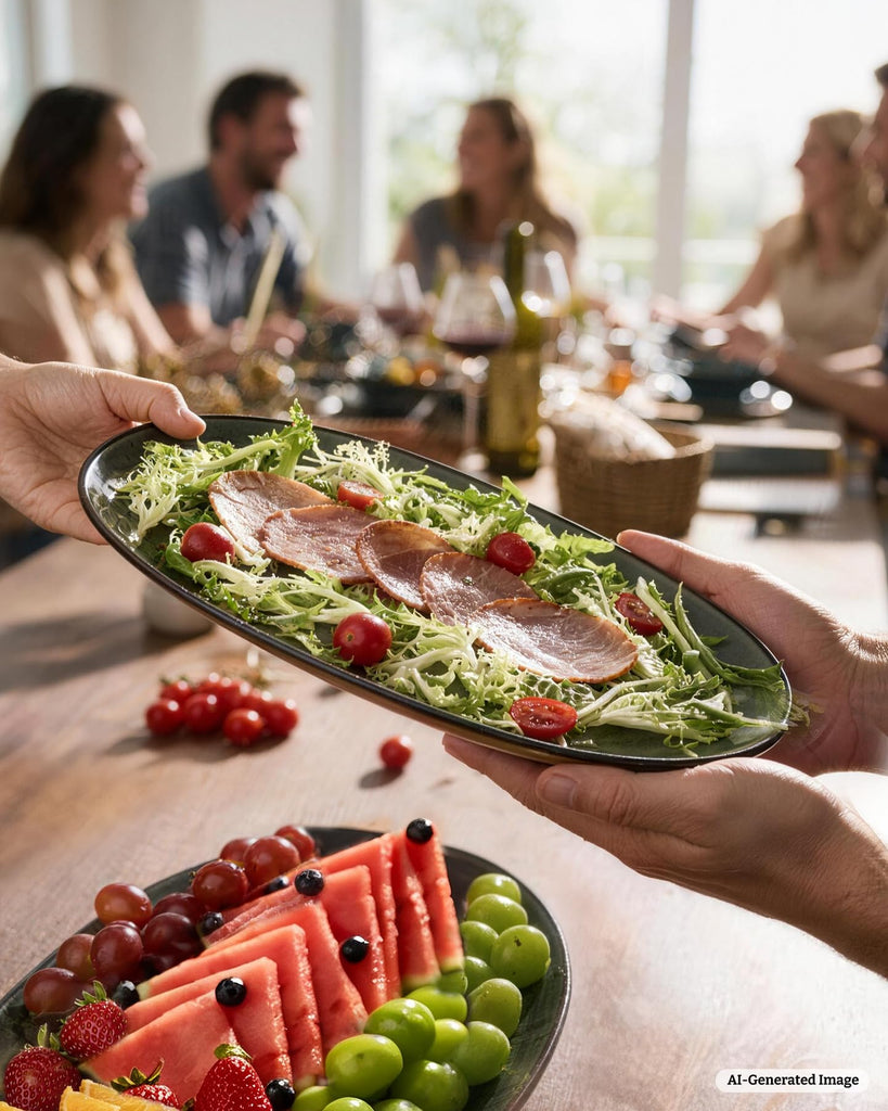 Serving Platters Set of 3 Sizes - Oval, Deep Forest