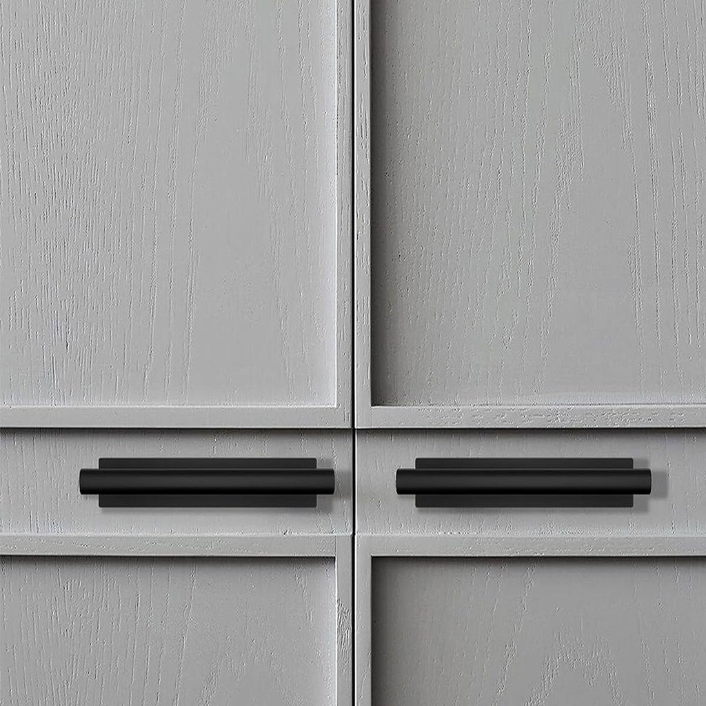 Self-Stick Push Pull Helper Black Hidden Cabinet Handles ABS Plastic Door Window Wardrobe Instant Cabinet Drawer