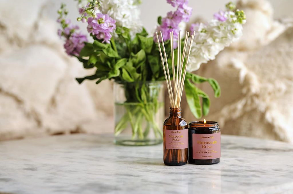 Moroccan Rose Reed Diffuser Refill Set - Rose, Bergamot & Musk Scented Diffuser, 3.4 fl oz, Long Lasting Home