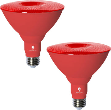 BlueX LED Par38 Flood Red Light Bulb - 18W (120Watt Equivalent) - Damp Rated Dimmable - E26 Base Red LED Lights