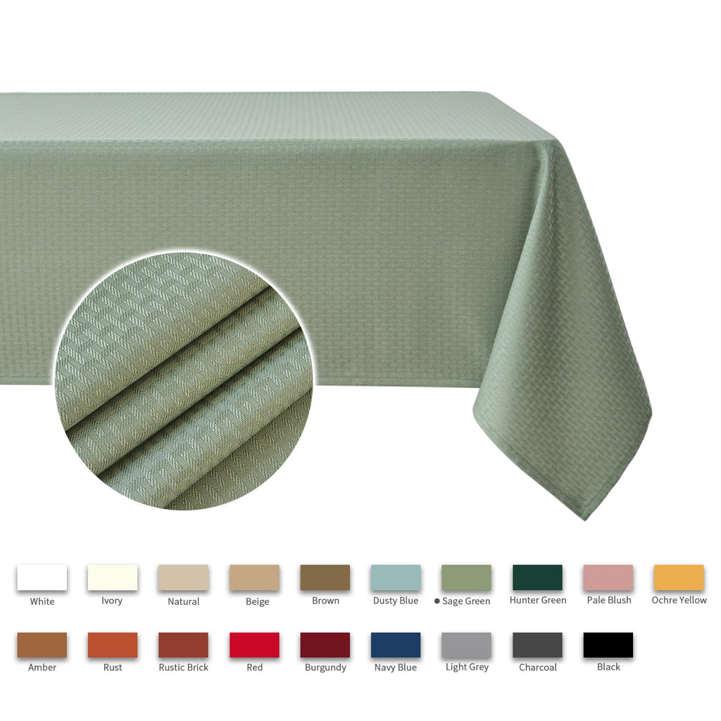 Tablecloth Weaved Texture Stain Resistant Waterproof, Wrinkle Resistant Washable Table Cloth, Fabric Table Cover