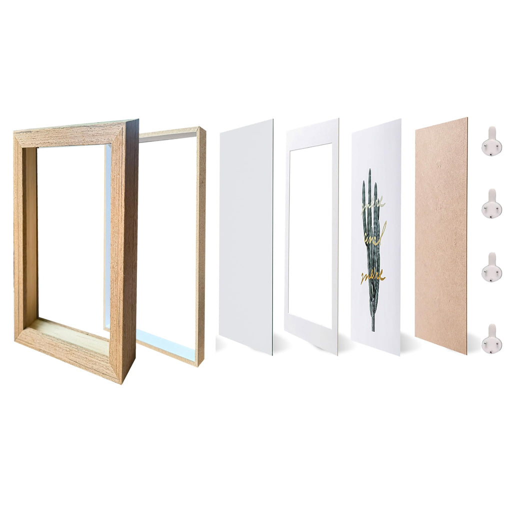 Shadow box frame 5x7 Picture Frame Cadre Photo Frames Made of Solid Wood and Real Glass Deeps 0.6in for Wall Or