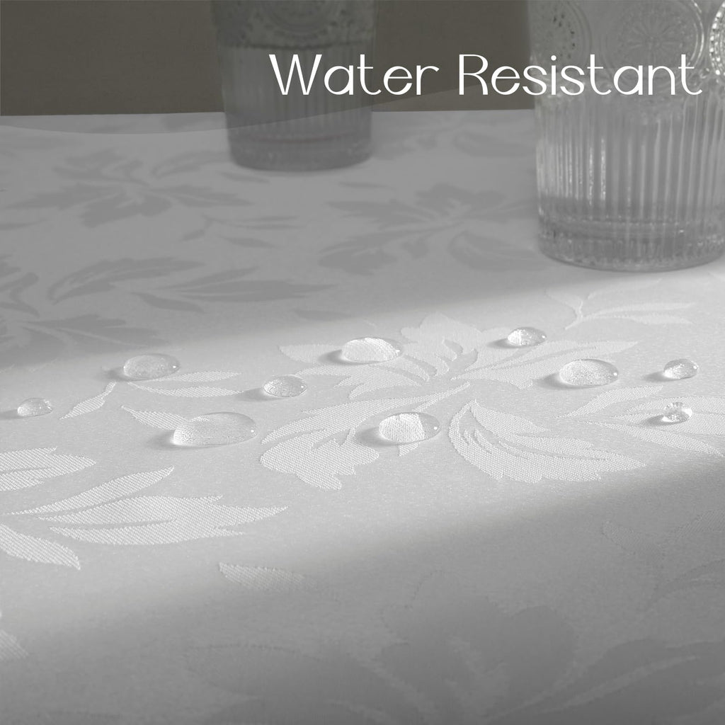 Jacquard Round Tablecloth 70 Inch, White