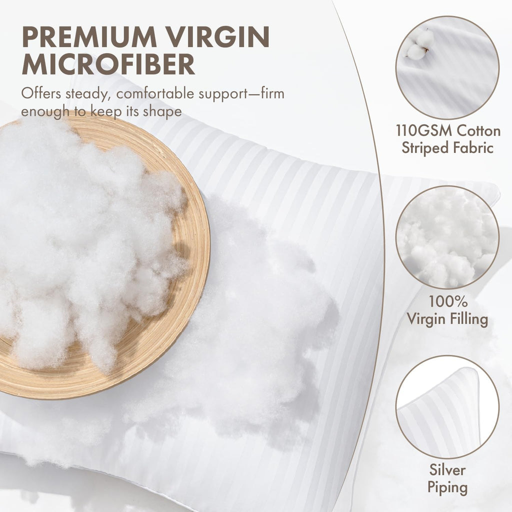 18x18 Throw Pillow Inserts, 100% Virgin Microfiber Filling - Set of 2