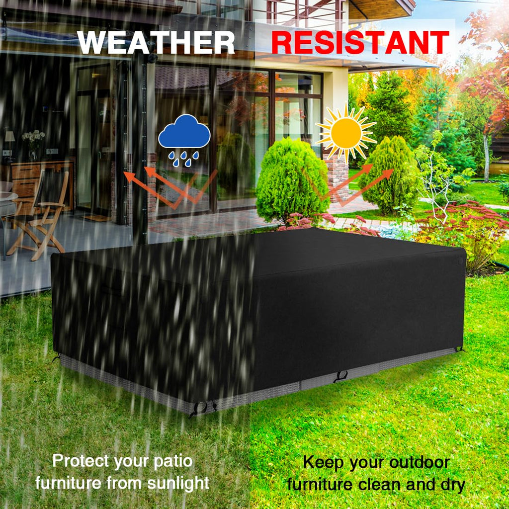 126x64 Heavy Duty 900D Outdoor Patio Sectional Cover Waterproof