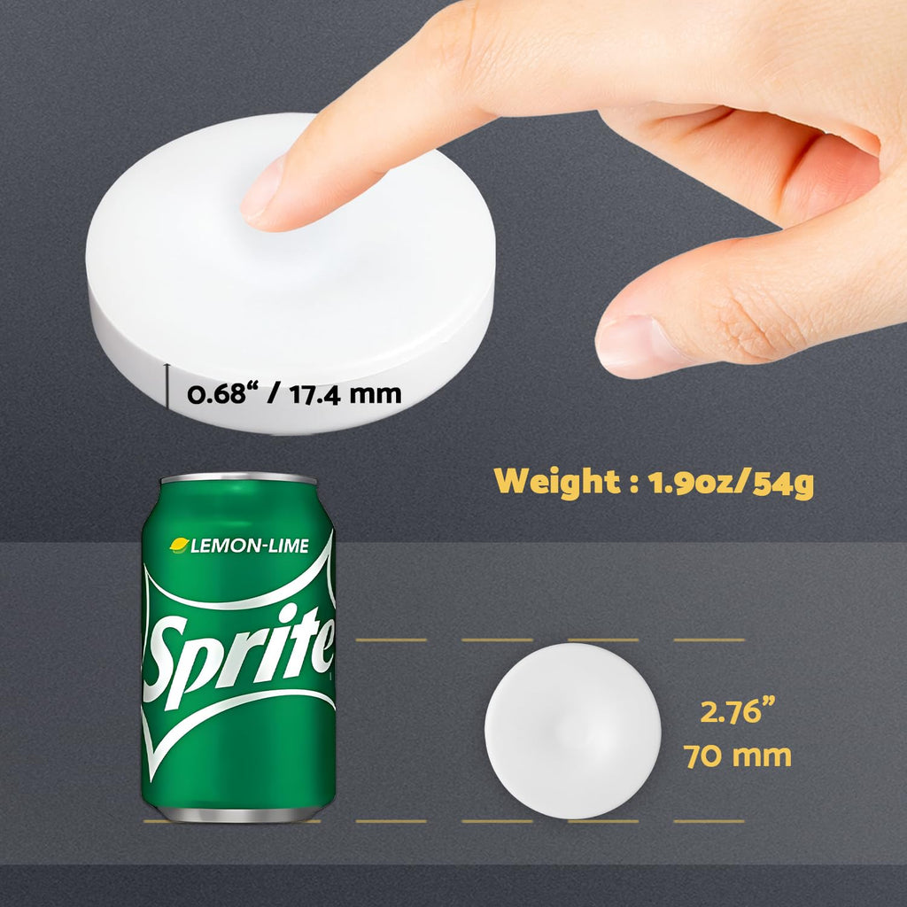 Rechargeable Puck Lights 2-Pack, Magnetic Tap Light, Warm Yellow