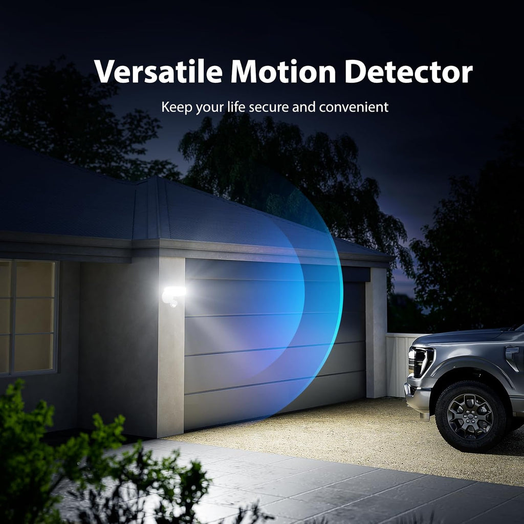 75W LED Flood Light Motion Sensor Outdoor, 7000lm Dusk to Dawn Flood Light, Security Light with Three Head, IP65