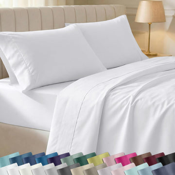 Soft 100% Cotton King Sheet Set, 400 Thread Count Good Housekeeping Award Winner, Silky Smooth Sateen Weave with Deep