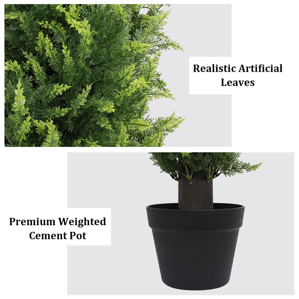 5ft Tall Artificial Cedar Topiary Trees Outdoor Set of 2