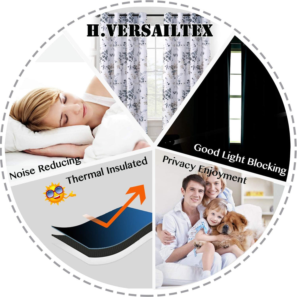 Blackout Curtains for Living Room Darkening Thermal Insulated Panels 84 Inch Long Light Blocking Grommet