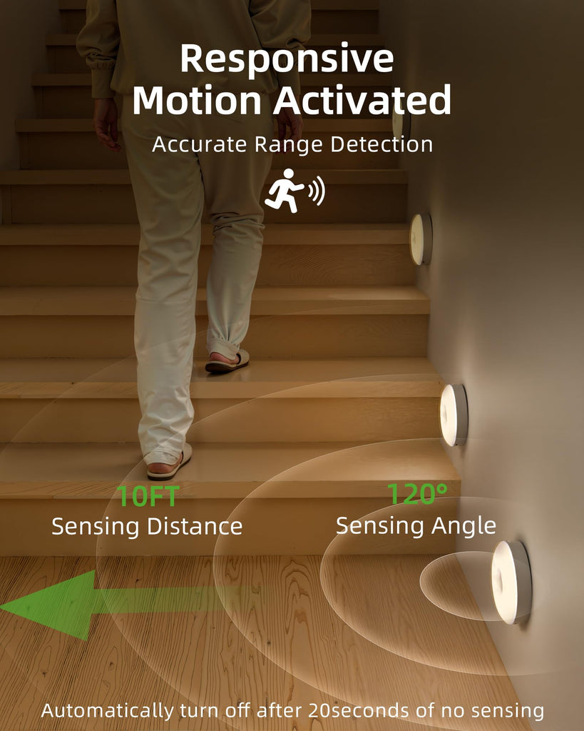 RGB Puck Lights with Charging Station, Motion Sensor Cabinet Lights