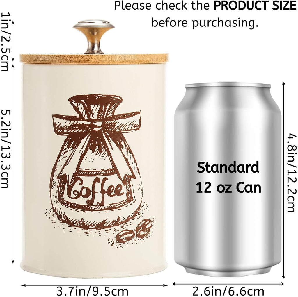 Small Canister Sets Counter, 25 Oz Coffee Sugar Tea Canister Set, Metal Vintage Kitchen Container 3 Pack, Food - Set of 3