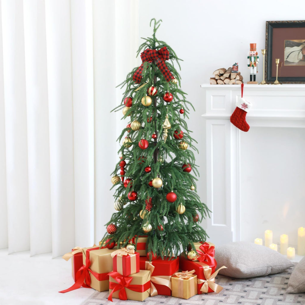 1.18-6.5" Red Gold Christmas Tree Ornaments Decorations Set - Set of 116