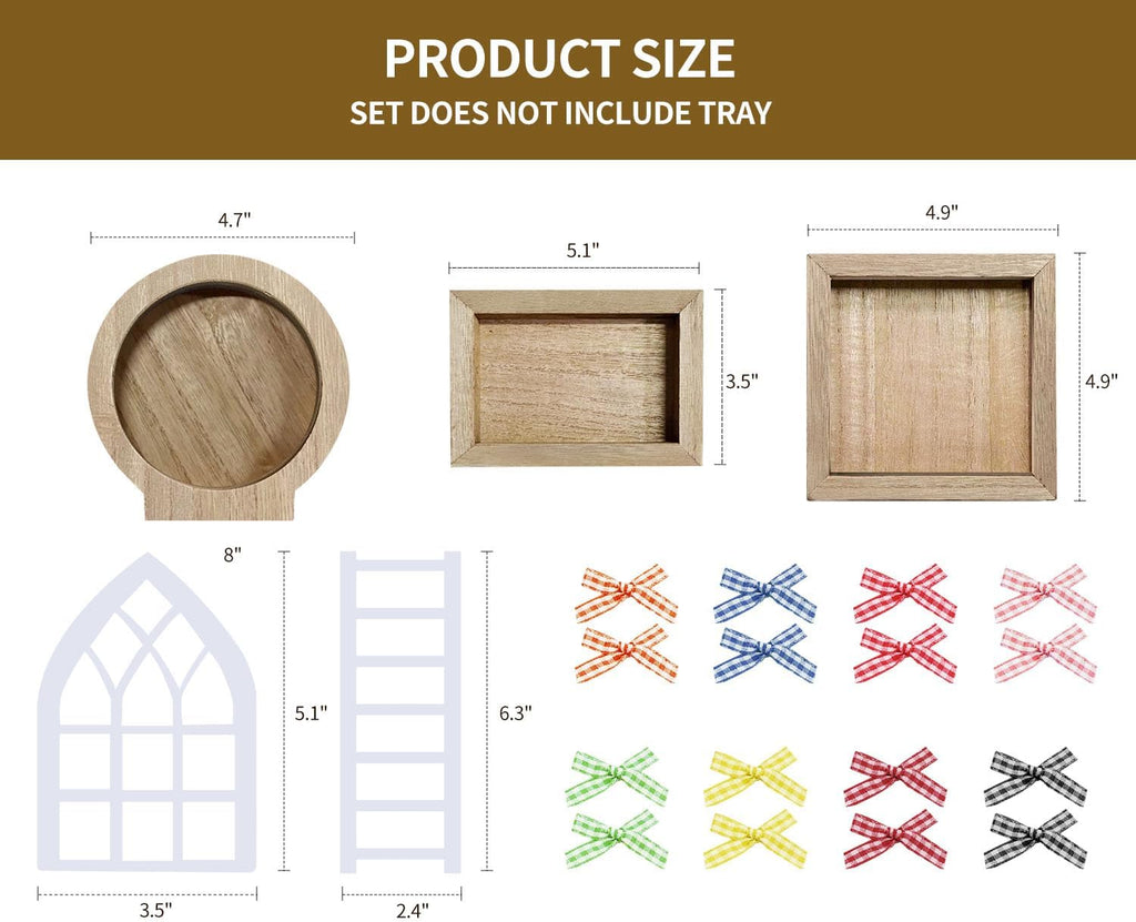 10themes Interchangeable Seasonal Rustic Farmhouse Fall Tiered Tray Decor