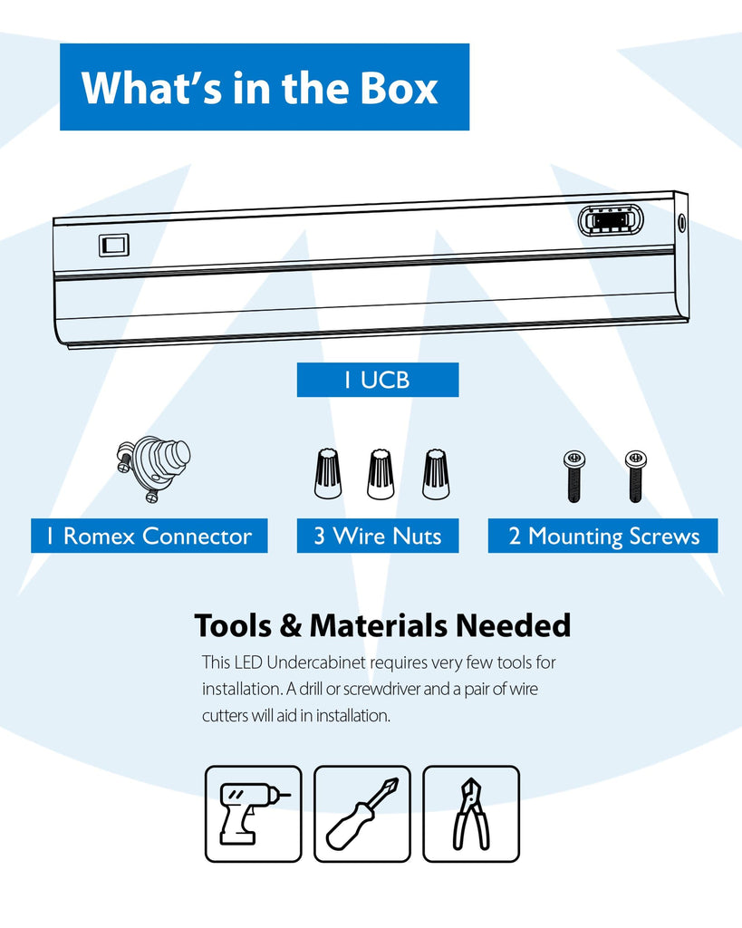 42" LED Direct Wire Under Cabinet Light - Undercounter LED Lights - Selectable CCT 2700K-5000K, 1224-1296 Lumens, 18W