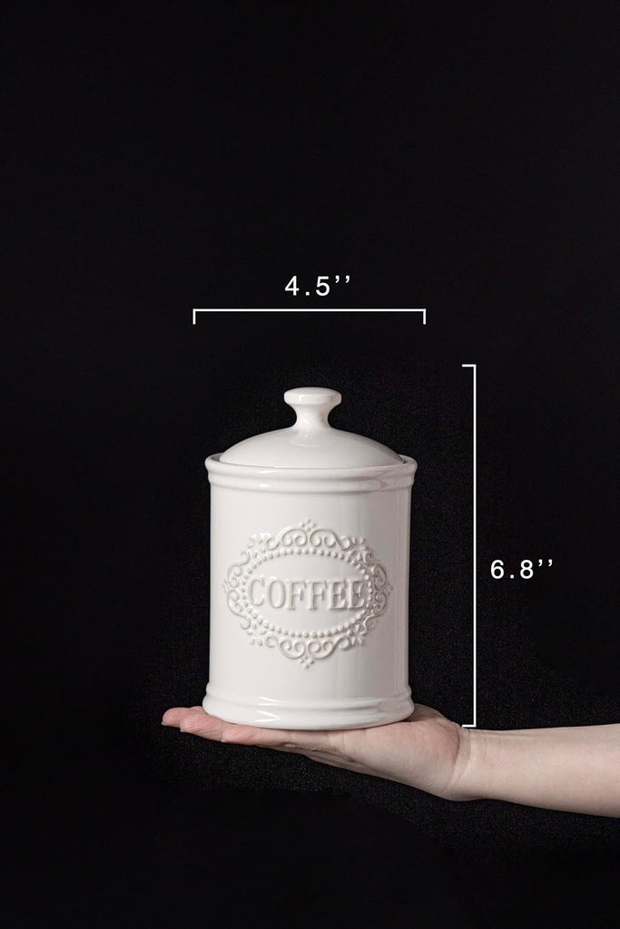 Ceramic Canisters Sets For The Kitchen Canisters For Countertop Airtight Coffee Canisters For Ground Coffee - Set of 3