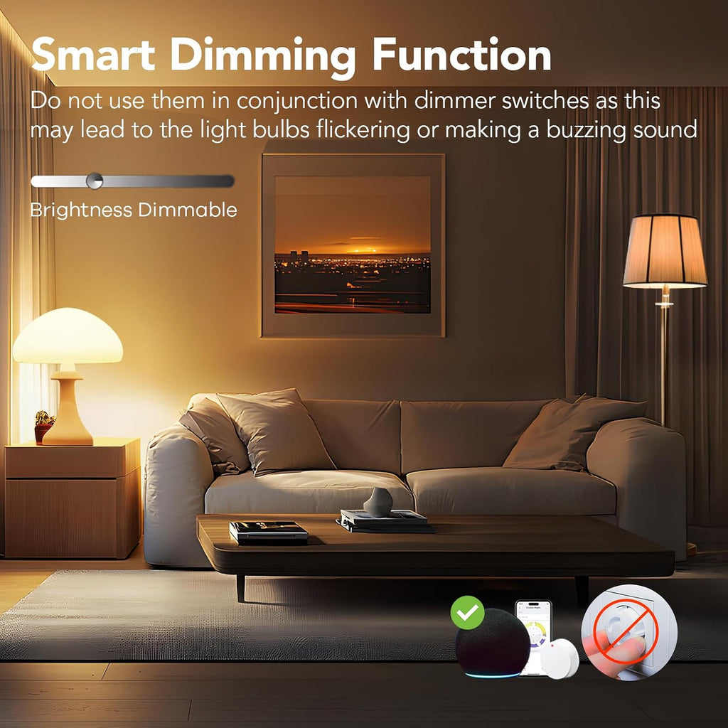 Matter Smart Edison Bulbs, Works with Alexa/Apple Home/Google