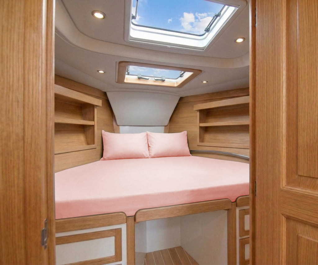 1PC Universal V Berth Boat Sheet 600 TC Egyptian Cotton Blush