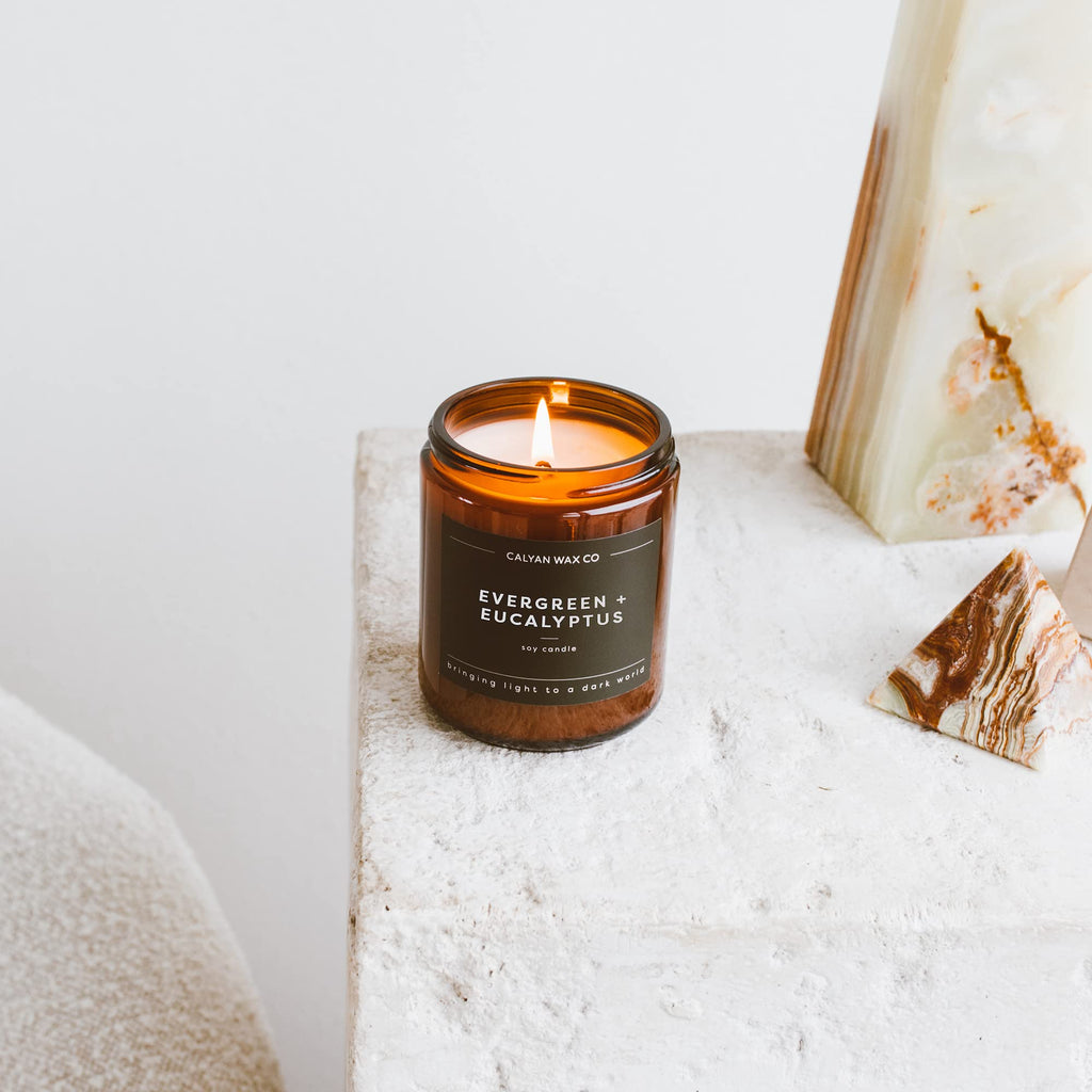 Evergreen & Eucalyptus Scented Candle - 57 Hour Burn