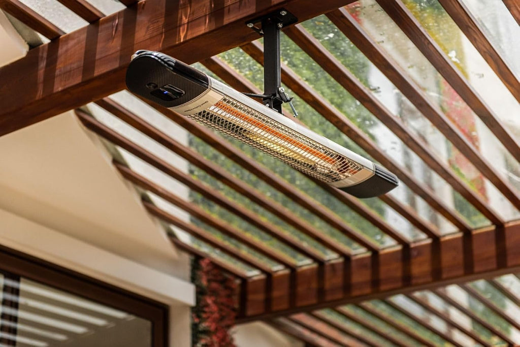 Infrared Patio Heater 2-in-1 Wall-Mounted & Freestanding Indoor & Outdoor 300/1500W - 6 Heat Modes - Instant Heat in