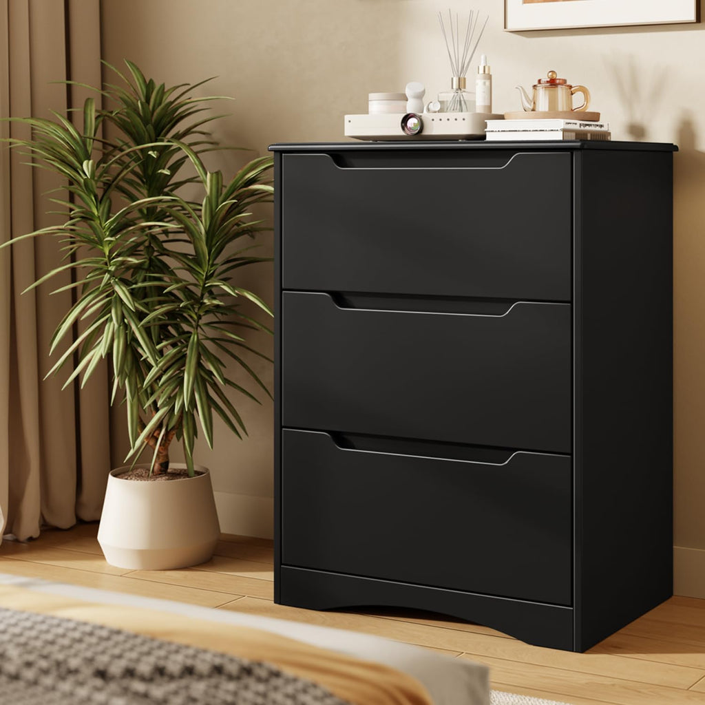 3 Drawers Chest, Bedroom Drawer Dresser with Large Storage Capacity
