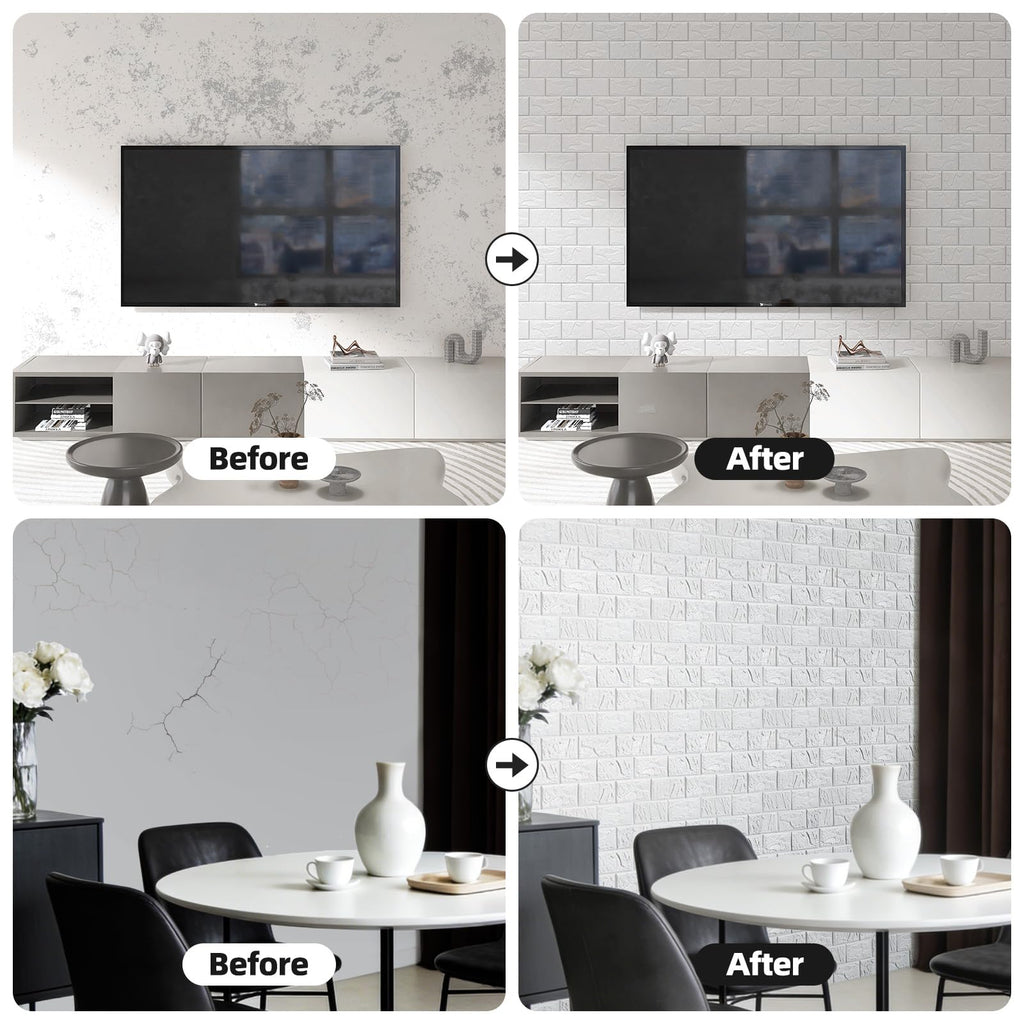 Peel and Stick 3D Wall Panels 12x12in PVC 10 Pack White