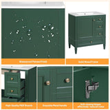 30" Bathroom Vanity with Sink, Modern Bathroom Storage Cabinet with 3 Drawers & 1 Door, Freestanding Bathroom Vanities