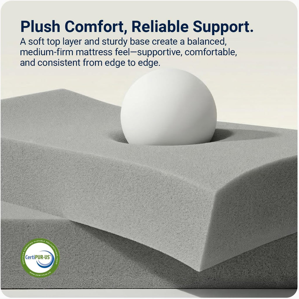 12 Inch Queen Size Gel Memory Foam Mattress, Cooling Breathable Open-Cell Foam, Pressure Relief Support, Removable