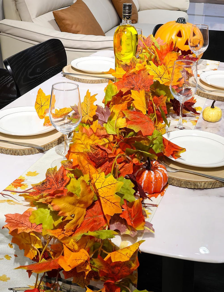 6 Pack Fall Garland Maple Leaf Decorations, 5.9 Ft 72 Leaves Each