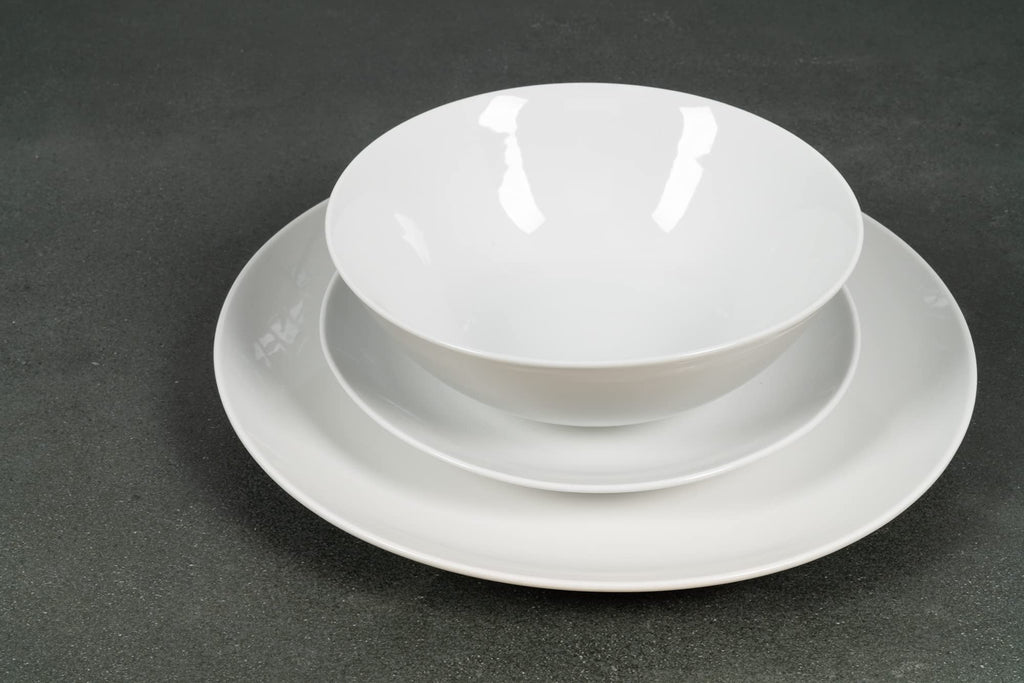 Simply Coupe Dinnerware Set, White, Service for 4 ( 12 Piece)