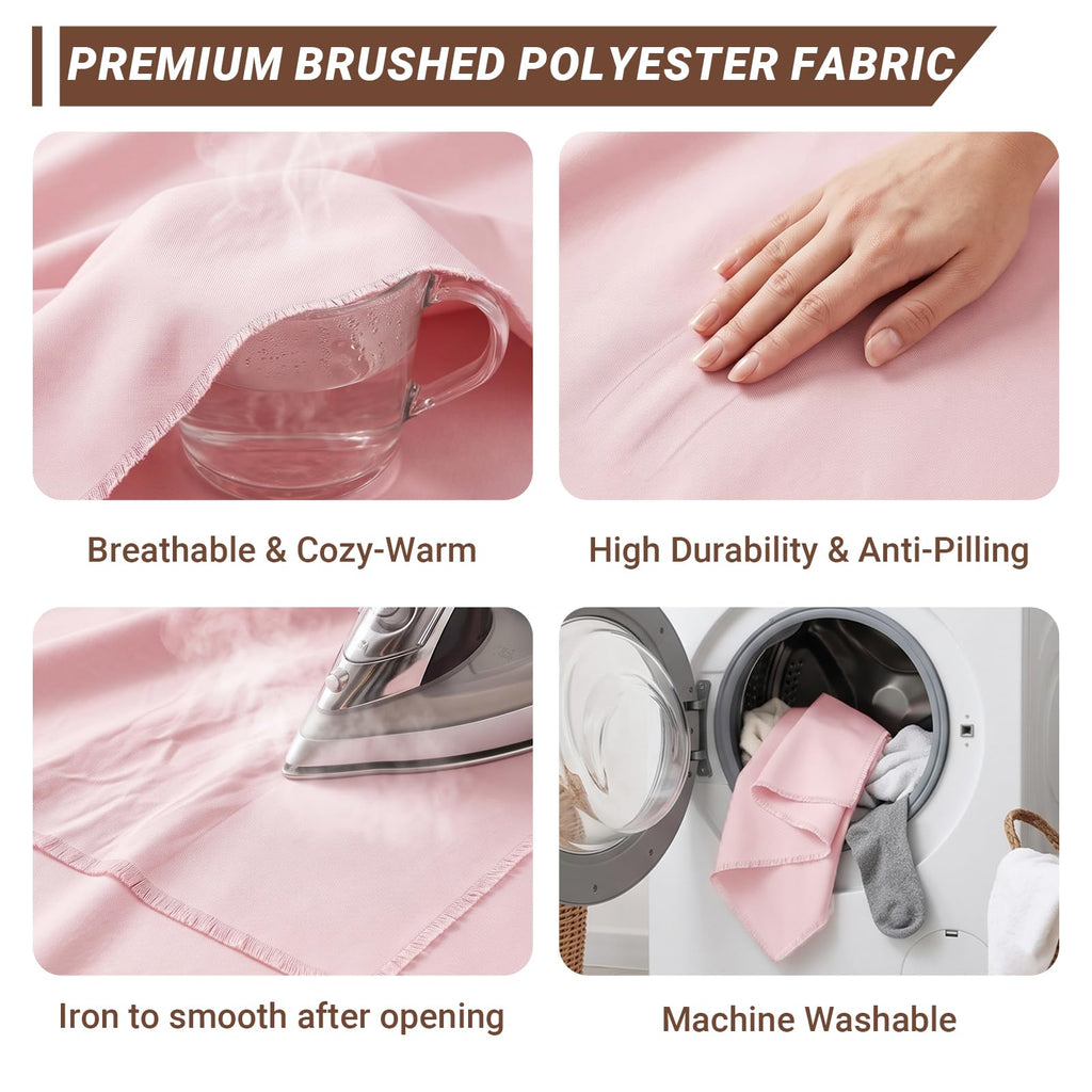 55 Inch Wide Microfiber Polyester Fabric, 1 Yard, Pink