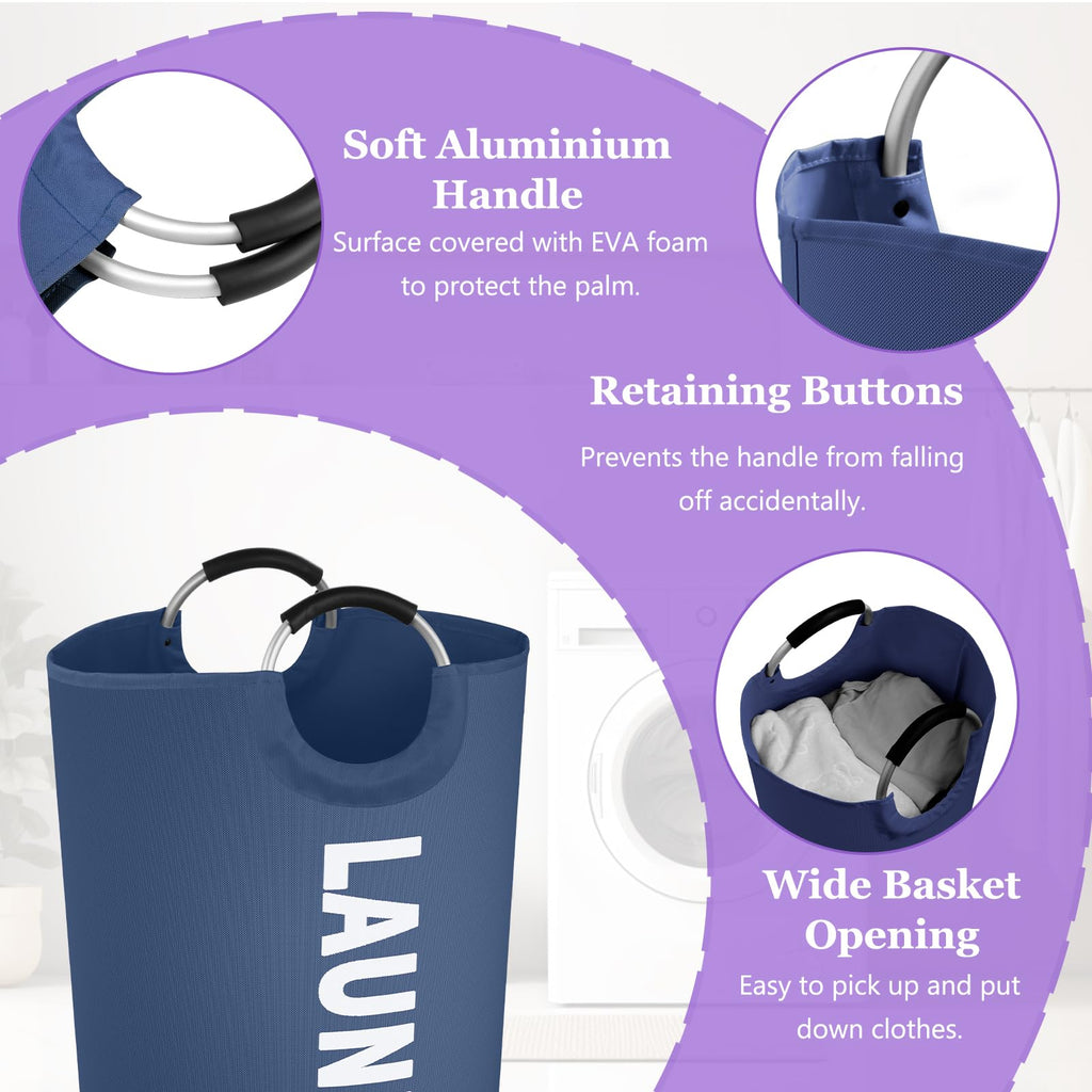 125L Collapsible Laundry Basket with Handles, Extra-large Laundry Hamper , Freestanding Dirty Clothes Basket, Sturdy