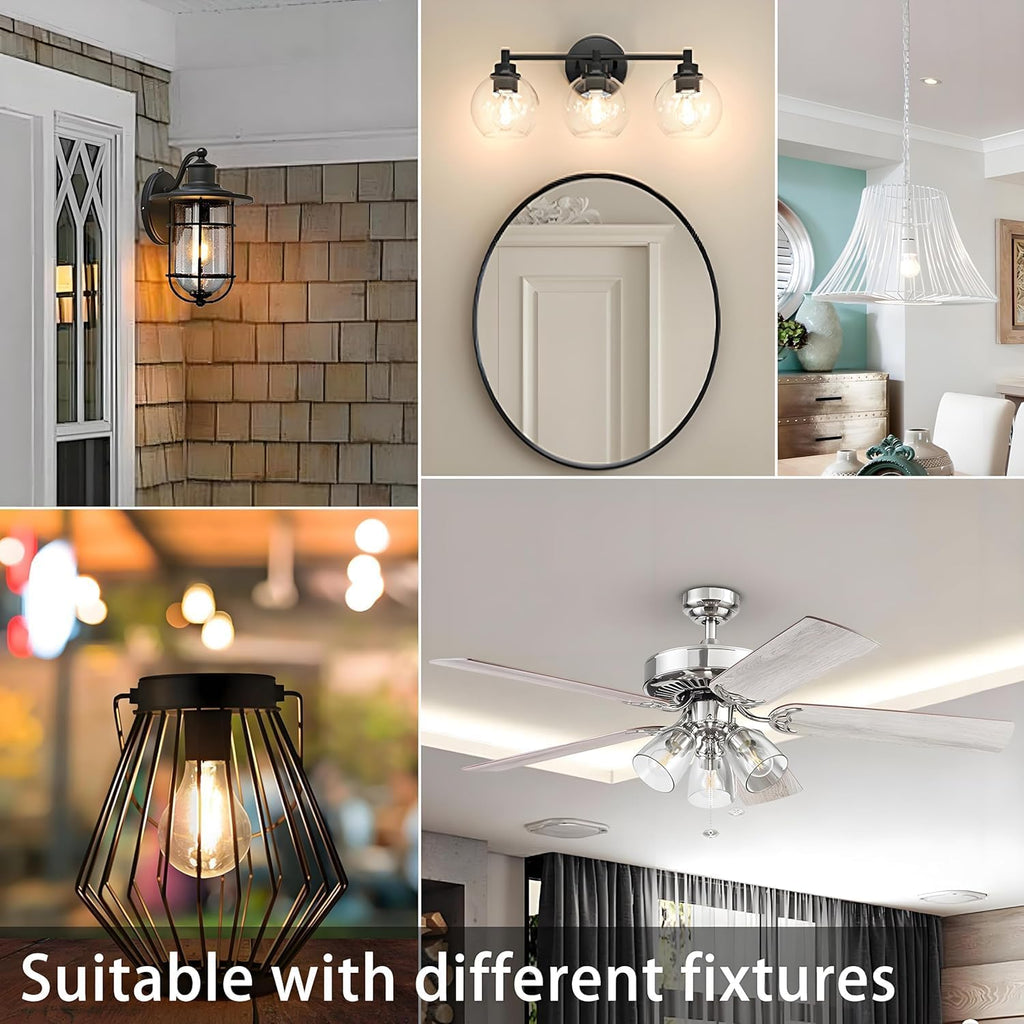 12 Pack A19 Vintage LED Edison Bulbs, Dimmable, 60W Equivalent, High Brightness 2700K Soft White, 8W E26 Standard
