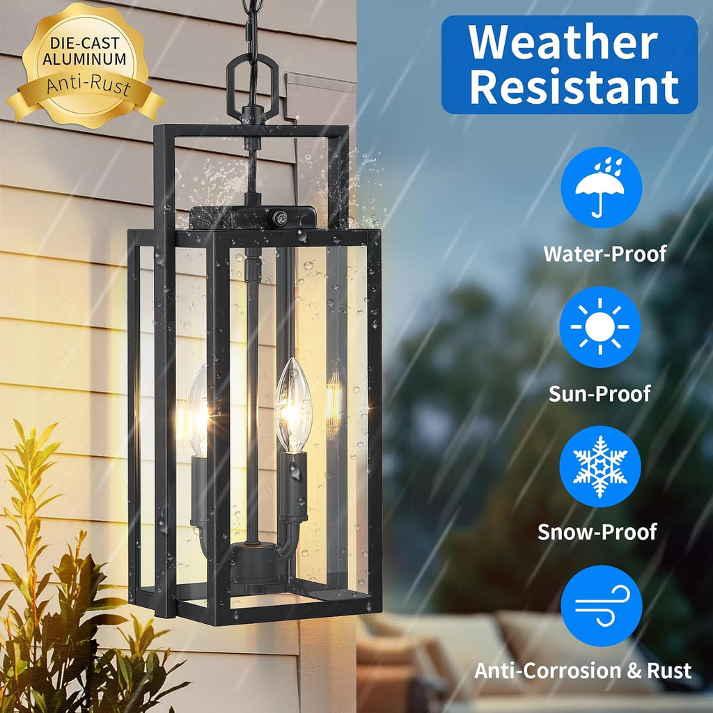 17.8'' Large Dusk to Dawn Outdoor Pendant Light 2-Light
