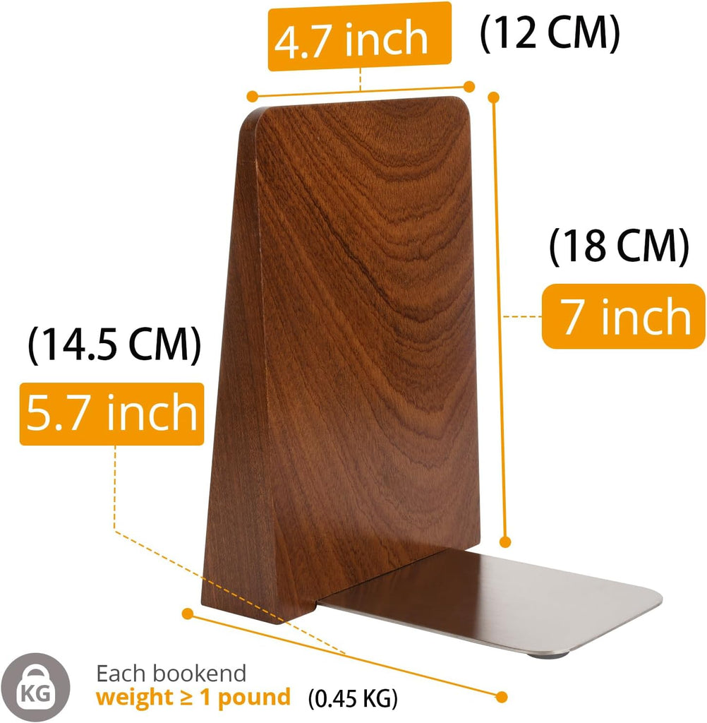 Wood Handmade Book Ends to Hold Books Large Heavy Duty Bookends for Shelves Decorative Book End for Heavy Books