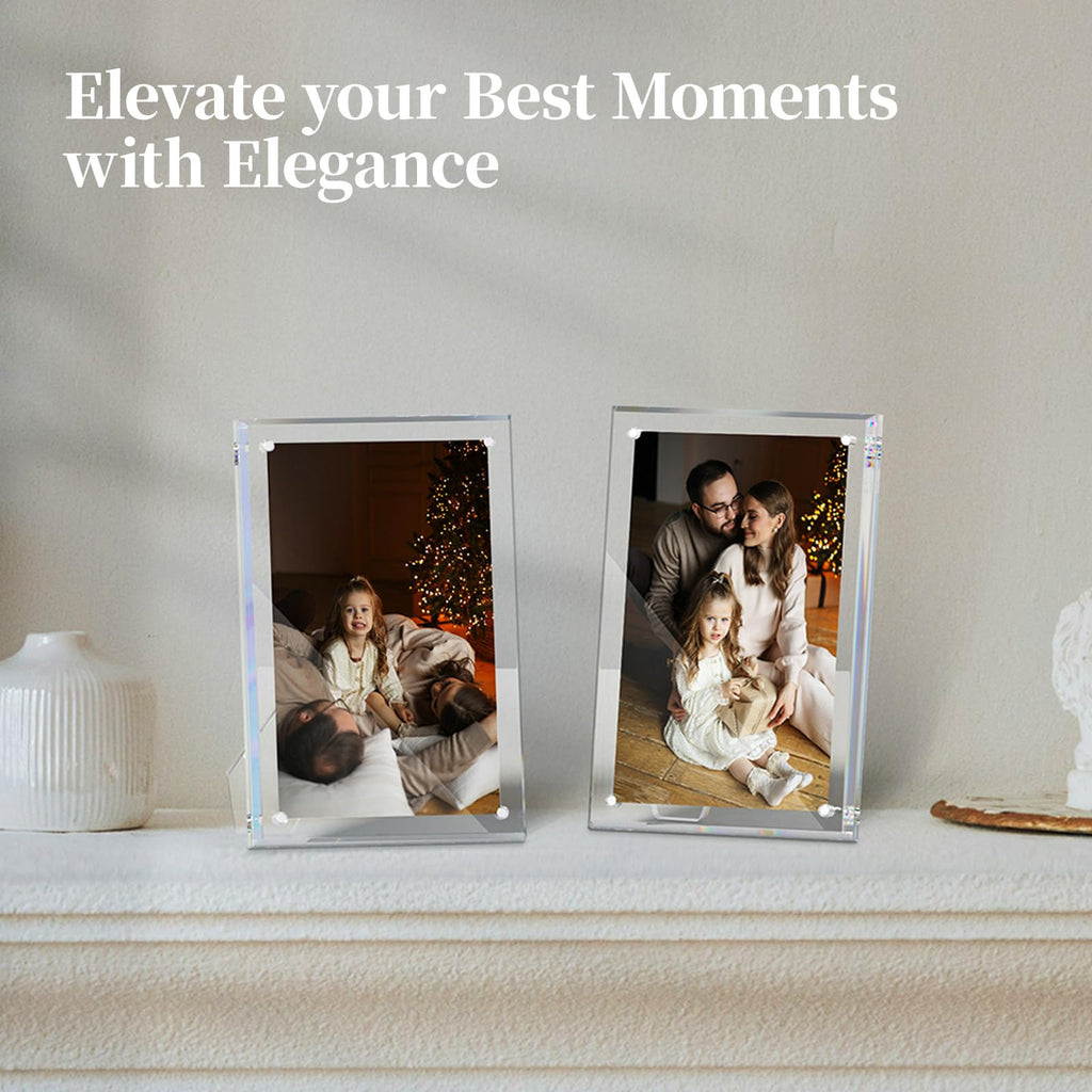 5x7 Acrylic Picture Frame with Magnets, Floating Photo Frames 4 Packs