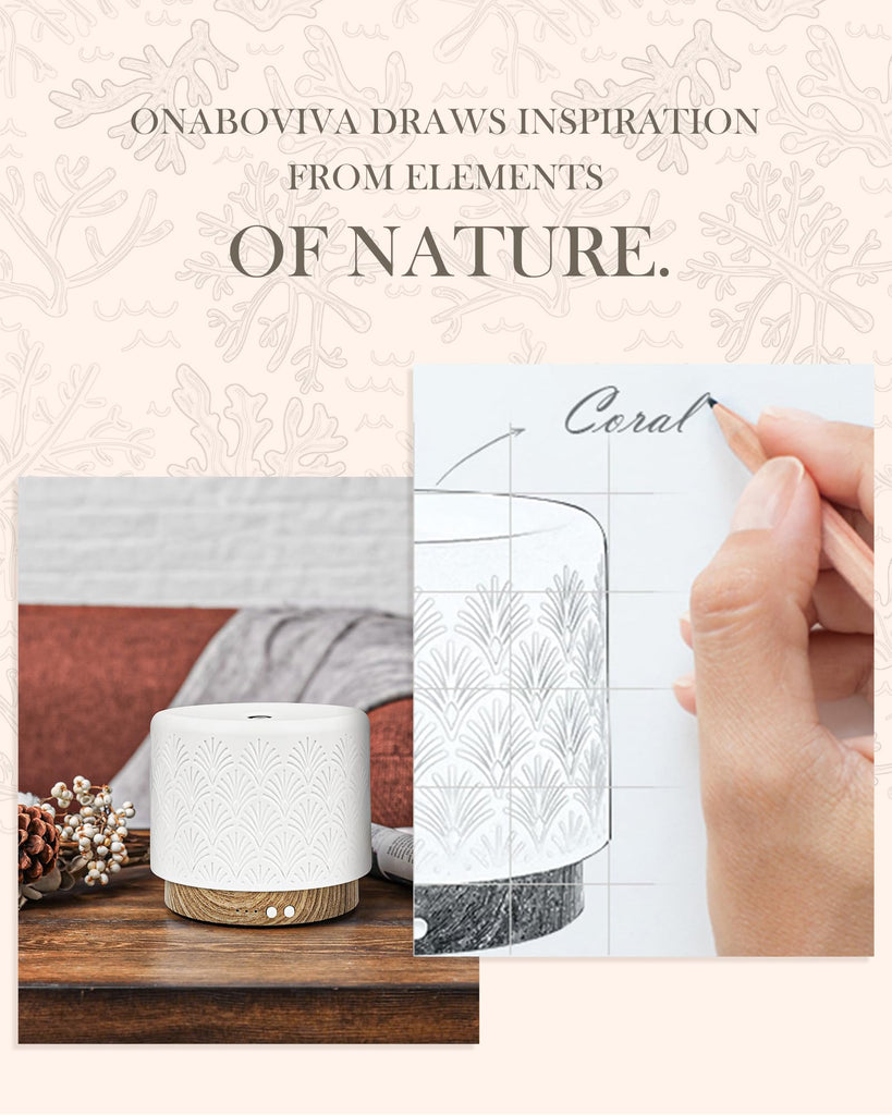 Essential Oil Diffuser - 280ml Ceramic Diffuser for Large Room & Commercial Use, 2.4MHz Aromatherapy Diffuser with