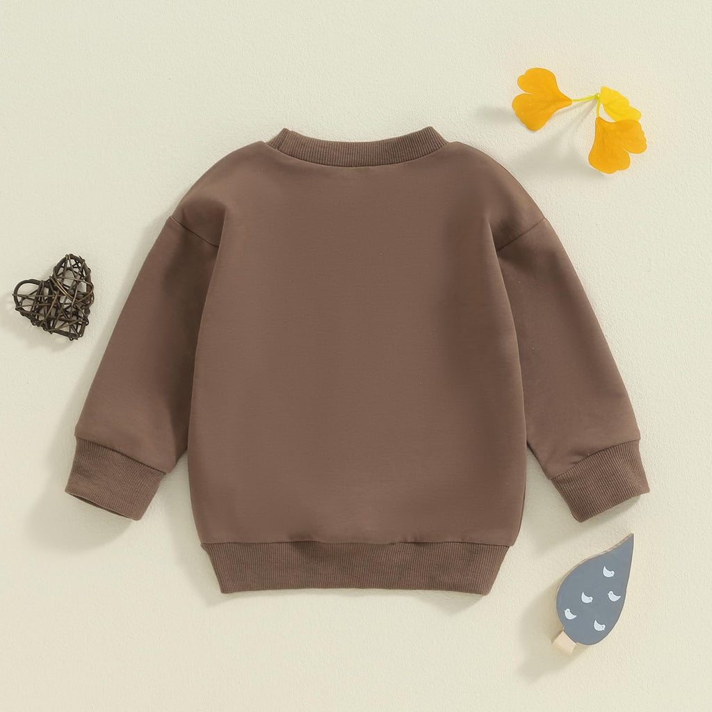 Toddler Baby Boy Sweatshirt Tractor Print Crewneck Pullover Sweater Long Sleeve Shirt Fall Farm Clothes