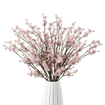 10PCS Light Pink Fake Babys Breath Bouquets 22.8" Tall Babys Breath Artificial Flowers Realistic Faux Silk Gypsophila