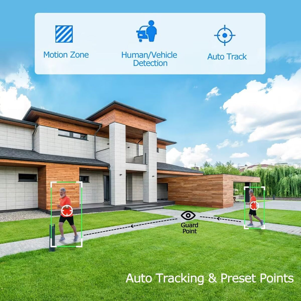 8MP 4K 25X optical 5.3-130mm Auto Tracking Outdoor PTZ Camera PoE IP wired Human Vehicle Detect Security Camera with